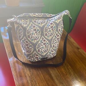 Vera Bradley Floral Crossbody Bag with Adjustable Black Strap